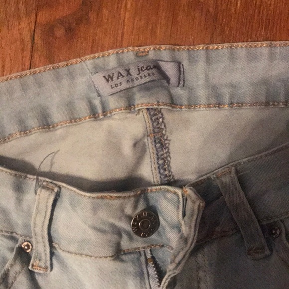 Light wash Distressed WAX Jeans (Fashion Nova) - Picture 3 of 5